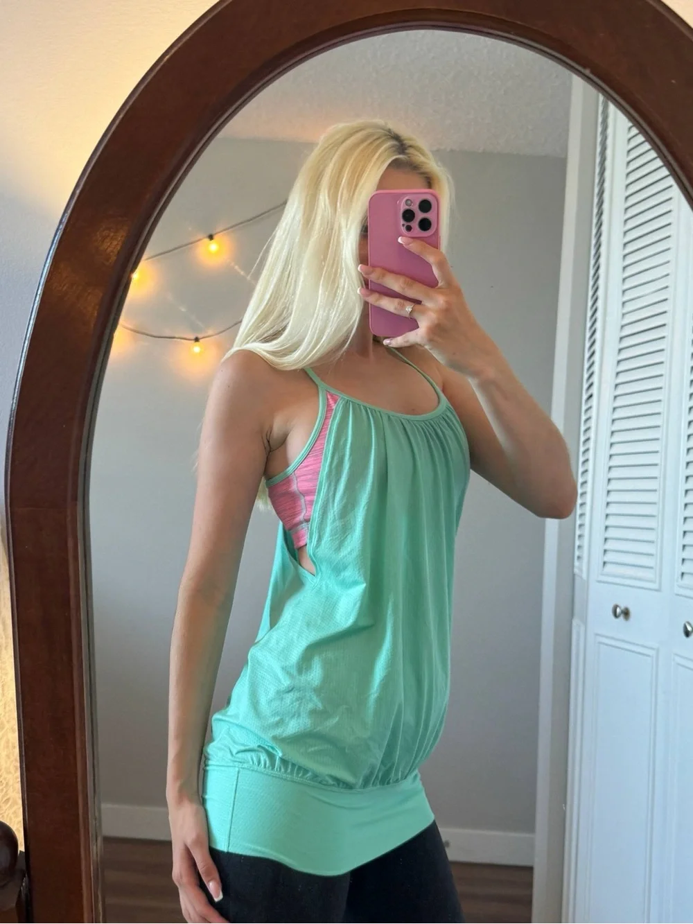 lululemon athletica Mint Green Tank with Pink Accent - Picture 2 of 7
